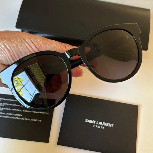 Authentic Saint Laurent 51mm Round Sunglasses Black - Picture 3 of 7